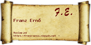 Franz Ernő névjegykártya