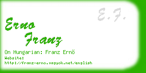 erno franz business card
