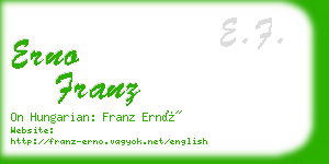 erno franz business card